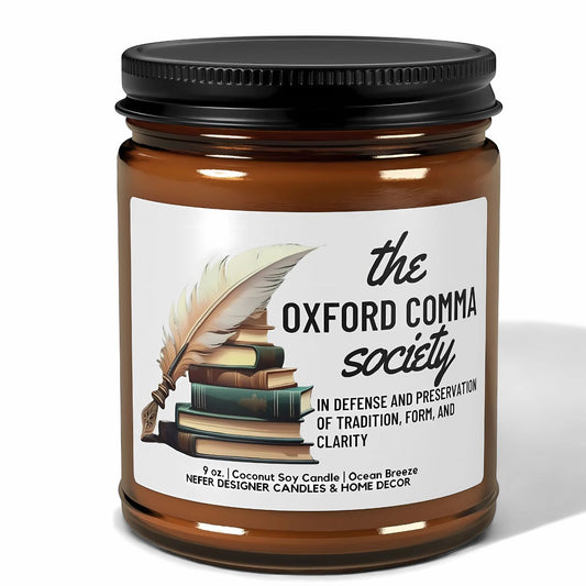 The Oxford Comma Society Candle | Bookish Gift for Readers