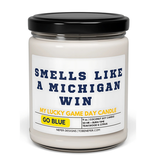 University of Michigan Lucky Game Day Candle 1