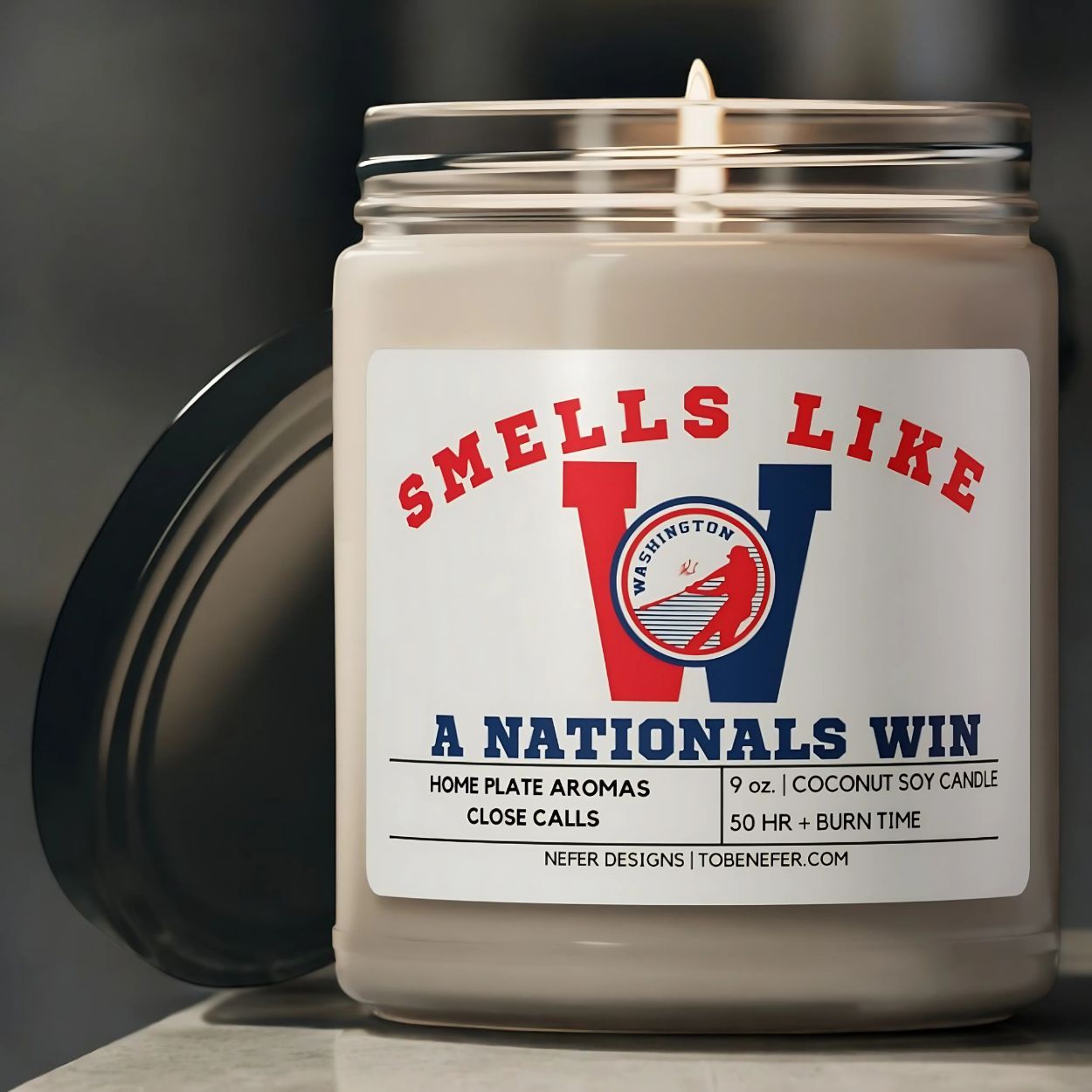 Washington DC Nationals Baseball Candle 3 