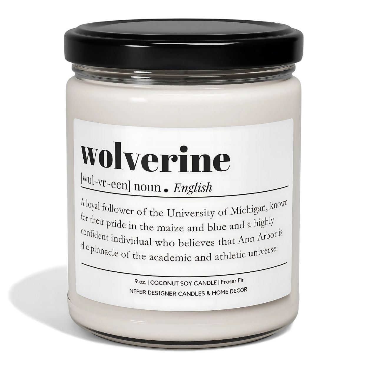 Michigan Wolverine | Dictionary Definition Candle