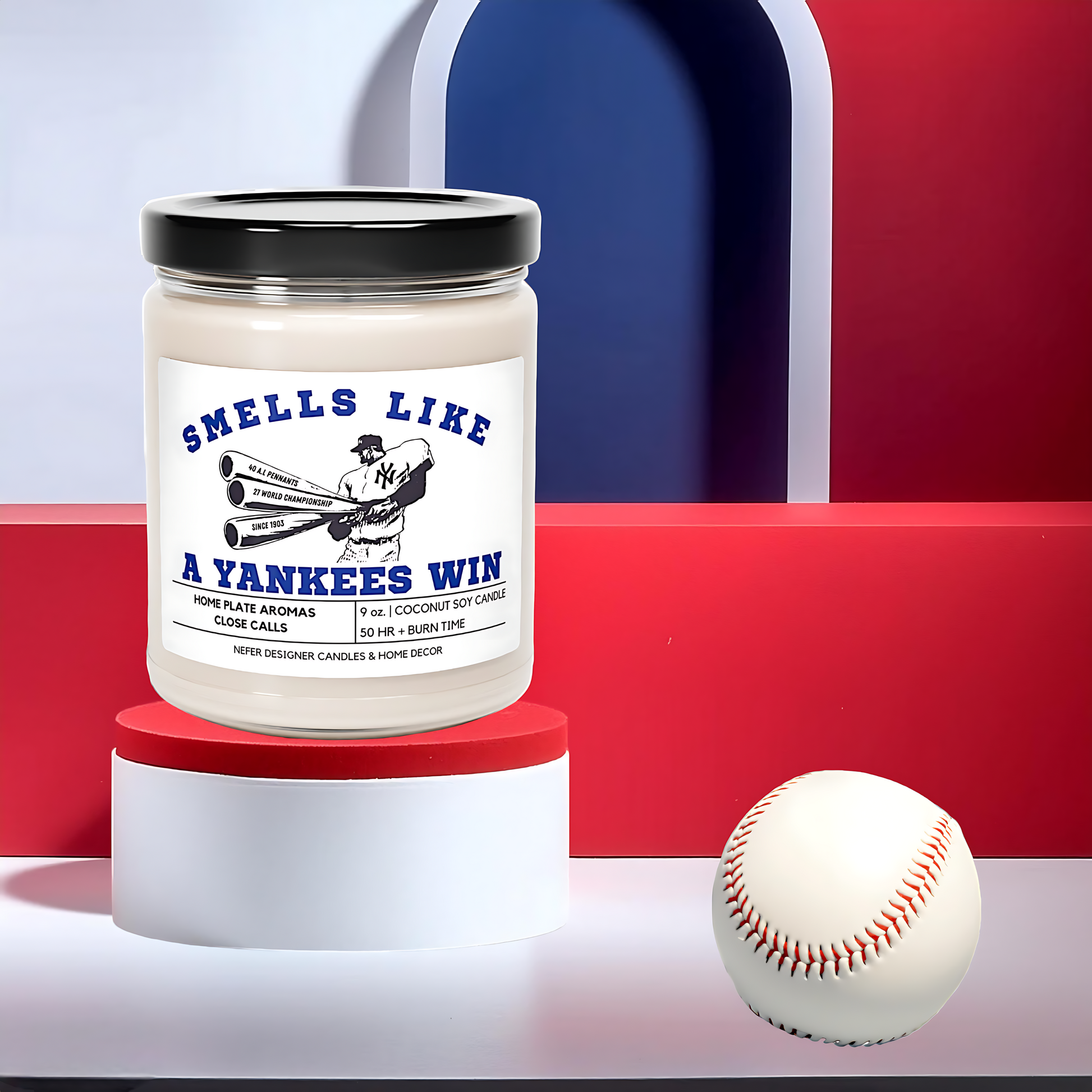 NY Yankees MLB Baseball Candle 