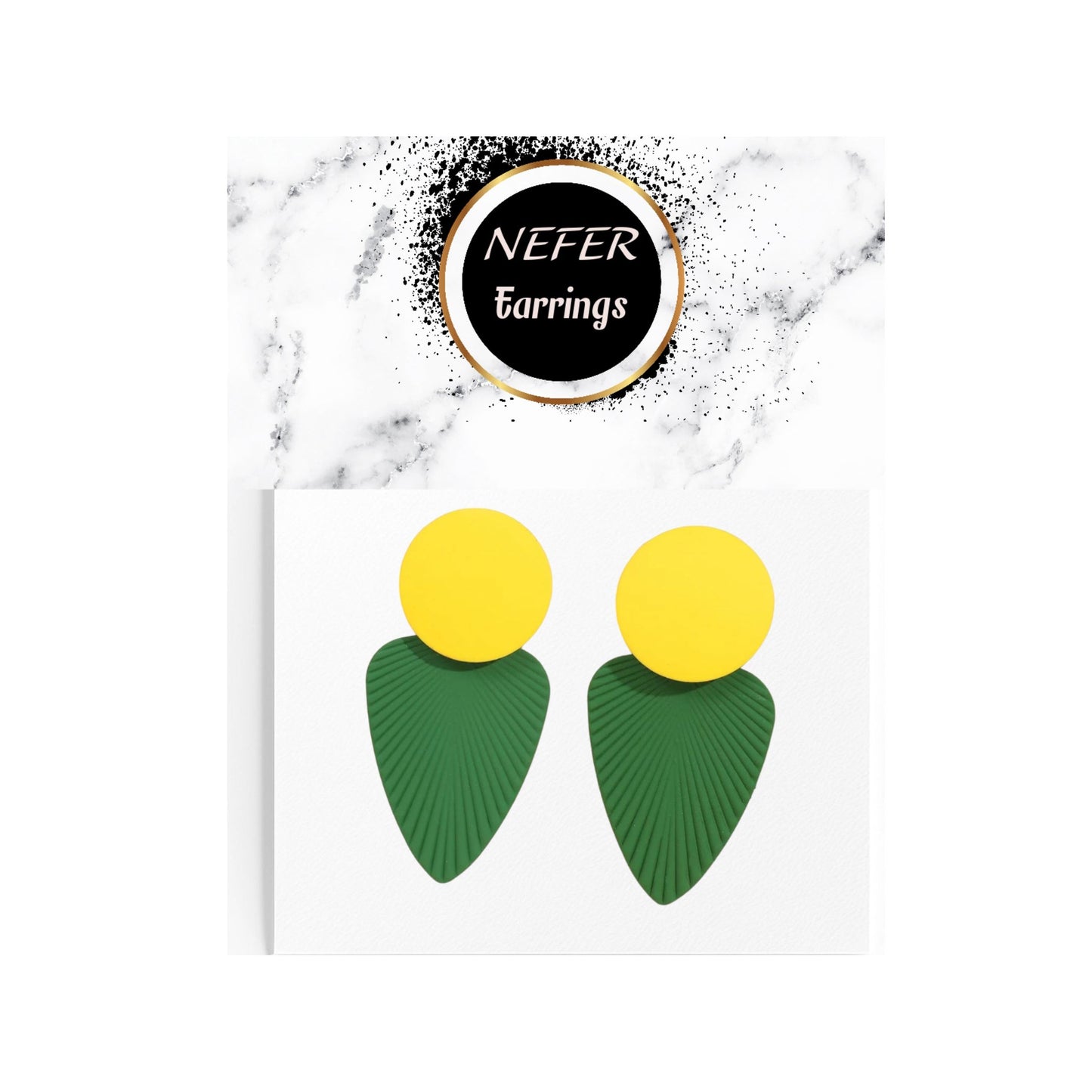 Tropical Leaf Desing Drop Earring | Green Yellow| Zinc Alloy | Lightweight Earrings