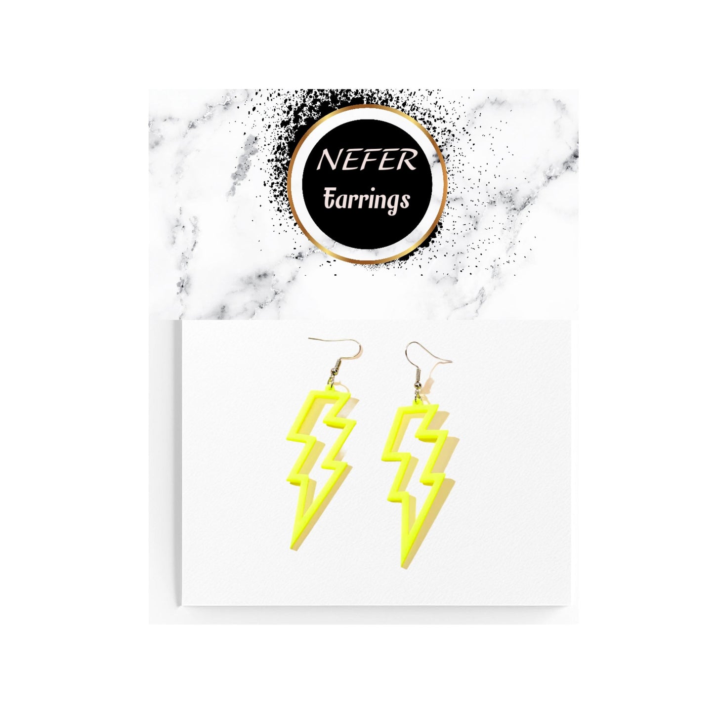 Yellow Lightning Drop Earring| Funky Lightweight Earrings