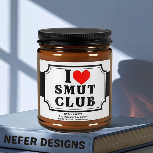 Spicy book lover candle in amber jar – coconut soy wax candle for romance readers and smut book club