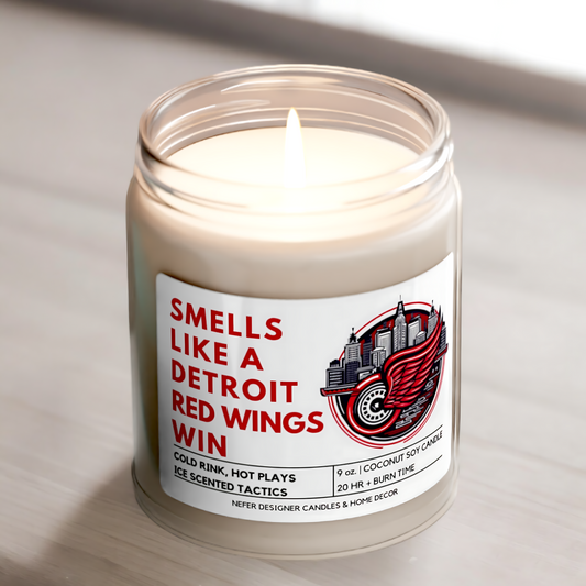 Smells Like a Detroit Red Wings Win - Detroit Lucky Game Day Candle