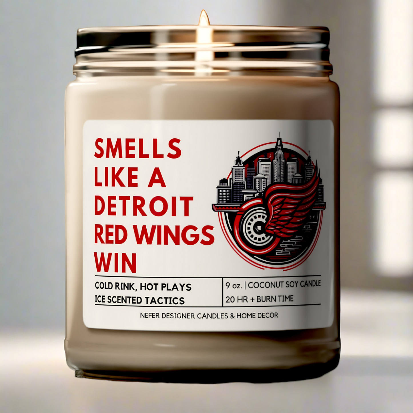 Smells Like a Detroit Red Wings Win - Detroit Lucky Game Day Candle