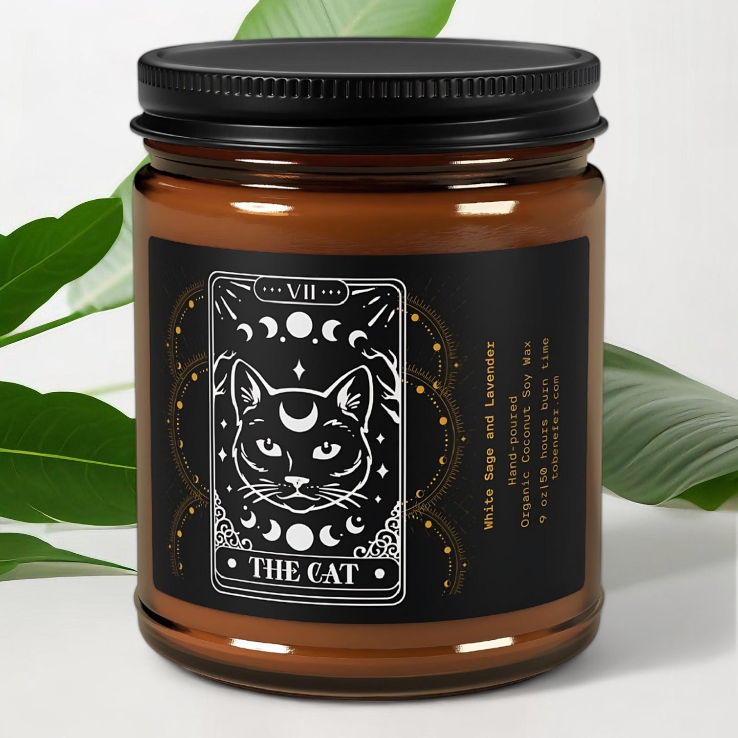 the cat tarot card candle