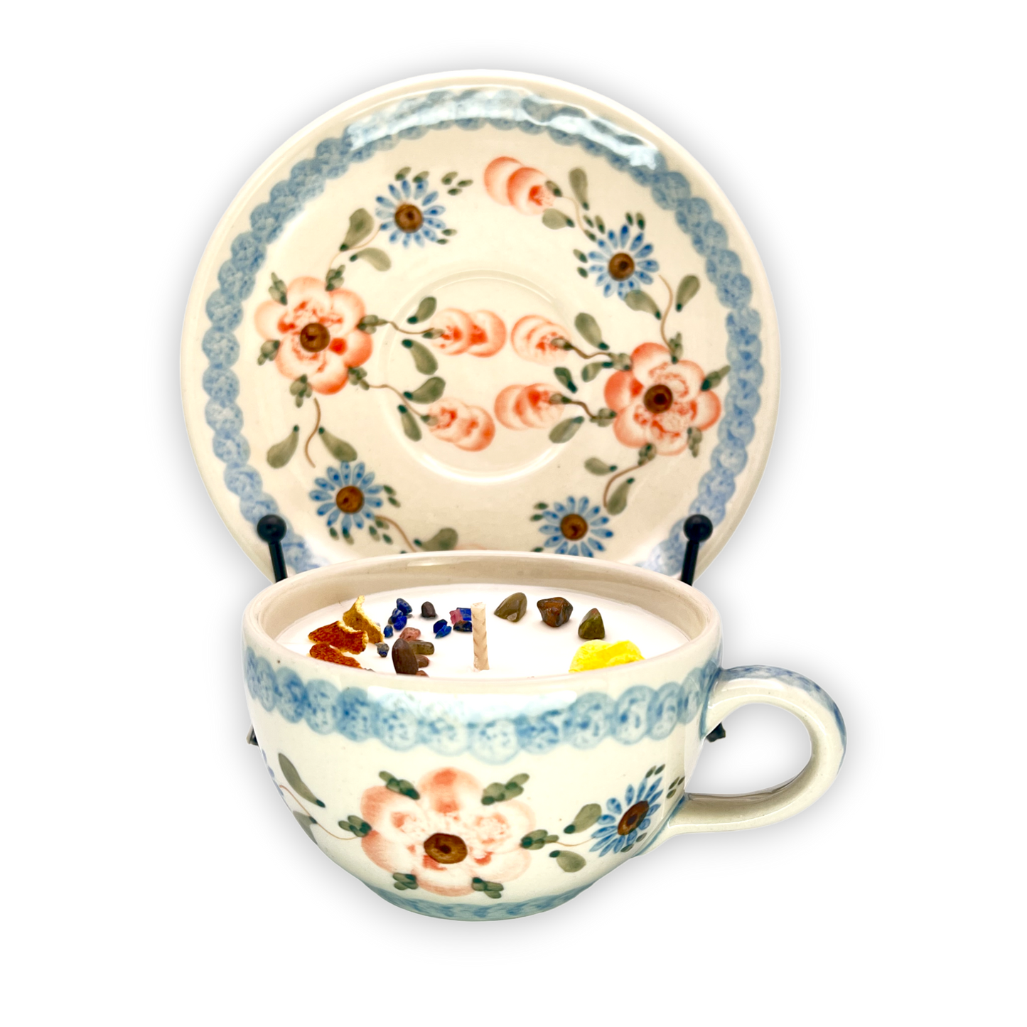 Polish Ceramika Artystyczna Vintage Teacup Candle