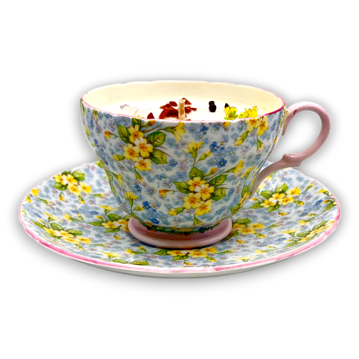 British Shelley Primrose Vintage Teacup Candle