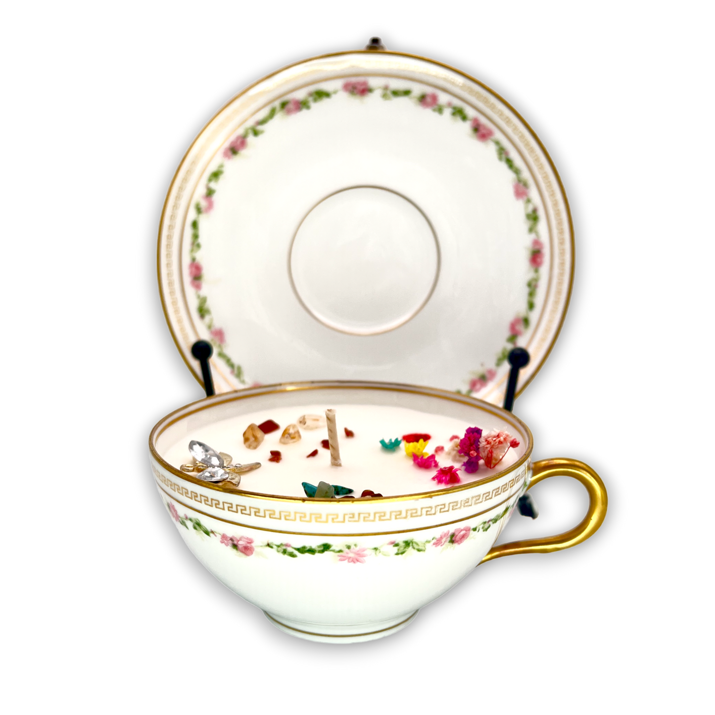 French Limoges Vintage Teacup Candle
