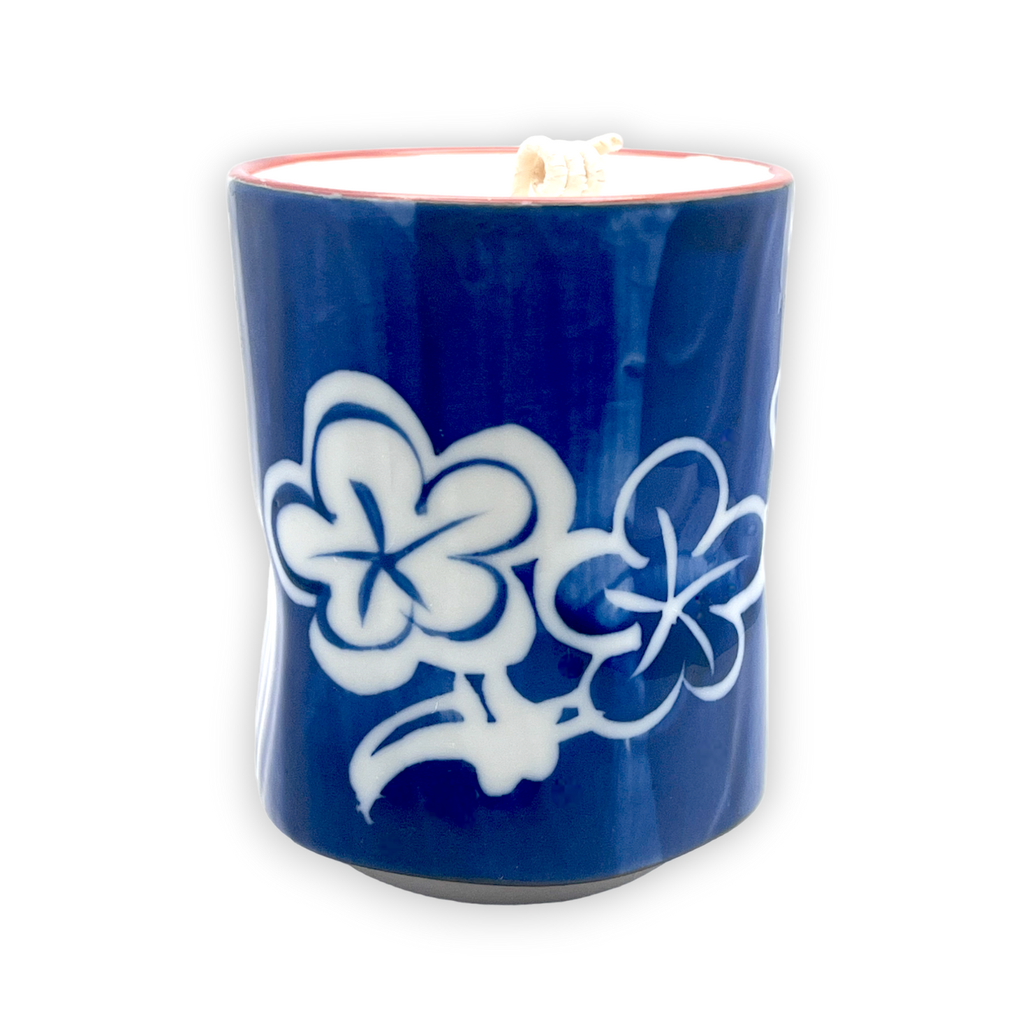 Japanese Blue & White Sakura Vintage Teacup Candle