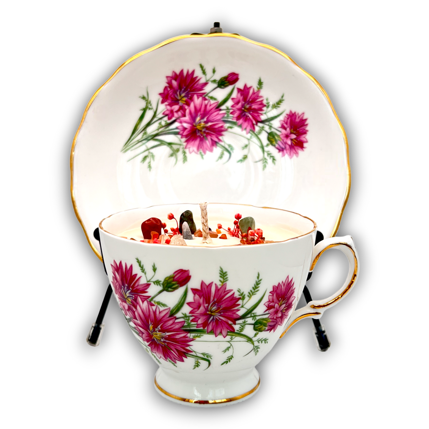 British Royal Vale-Gilliflower Vintage Teacup Candle