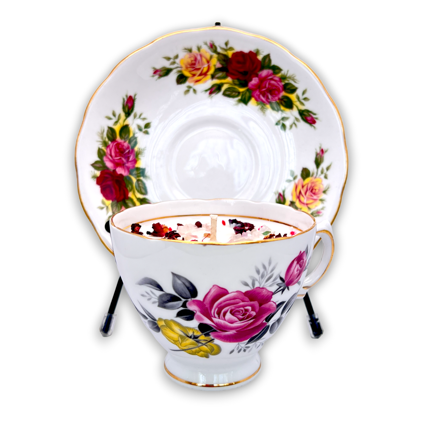 British Royal Vale-Rose Vintage Teacup Candle